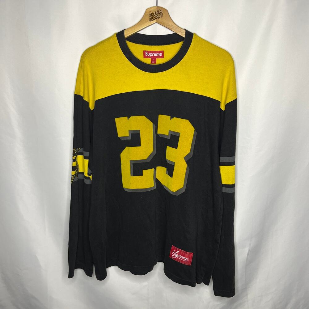 FW23 2023 Supreme NYC Bumblebee Football Top 23 Longsleeve Tee in Black L